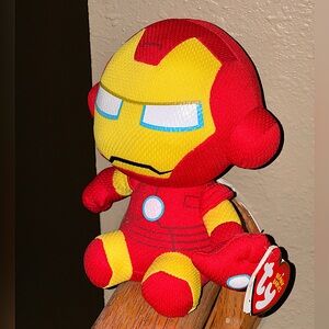 TY Beanie Baby 6" IRON MAN Marvel Plush Stuffed Toy NEW w/ TAGS!